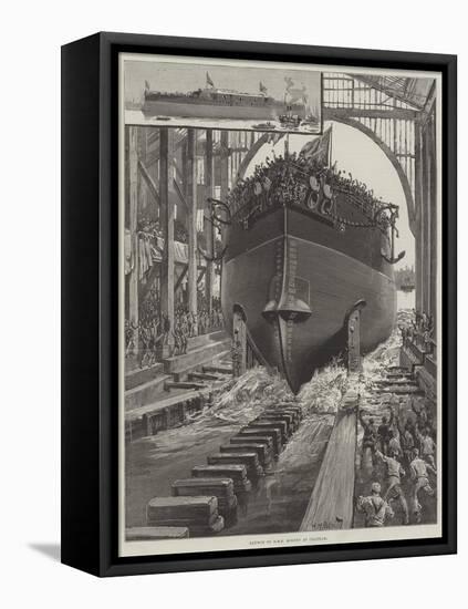 Launch of HMS Rodney at Chatham-William Heysham Overend-Framed Premier Image Canvas