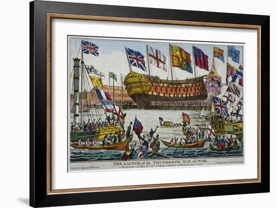 Launch of HMS 'Thunderer, Woolwich Royal Dockyard, Kent, 1831-null-Framed Giclee Print