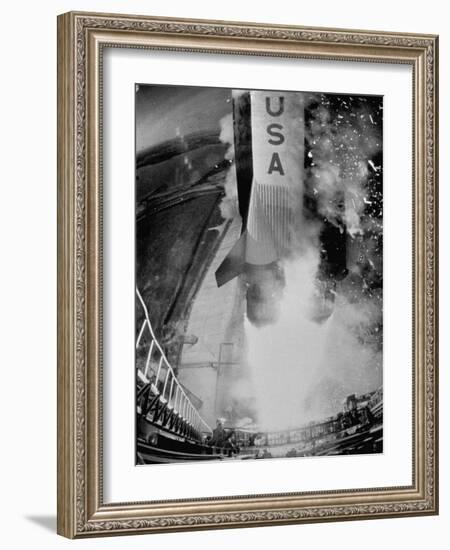 Launch of Saturn 5 Rocket at Cape Kennedy-Ralph Morse-Framed Premium Photographic Print