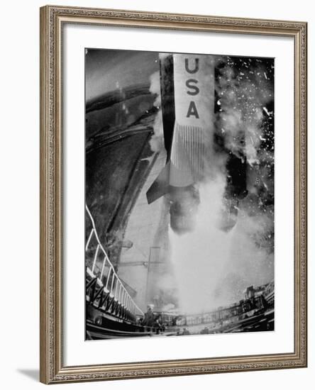 Launch of Saturn 5 Rocket at Cape Kennedy-Ralph Morse-Framed Premium Photographic Print