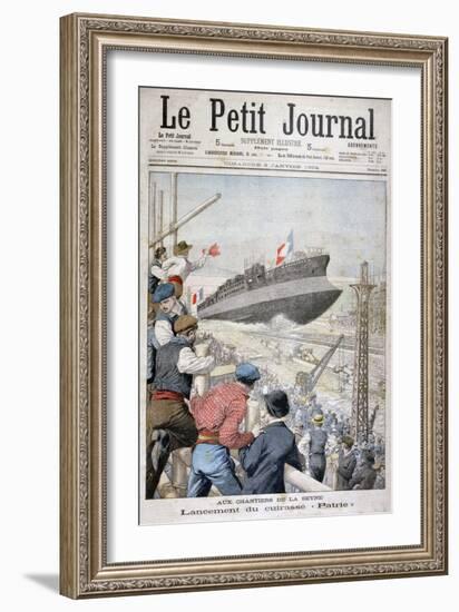 Launch of the French Battleship 'Patrie, Toulon, December 1903-null-Framed Giclee Print