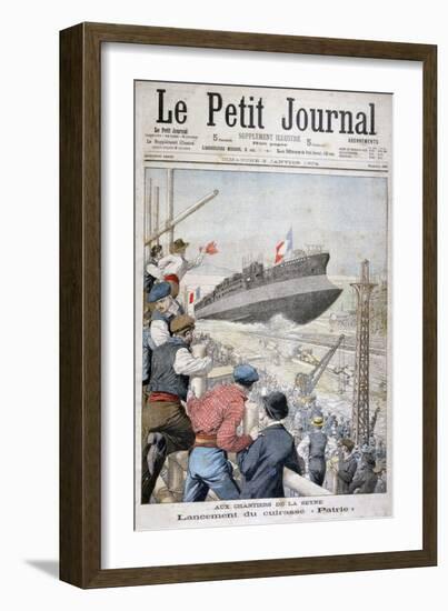 Launch of the French Battleship 'Patrie, Toulon, December 1903-null-Framed Giclee Print