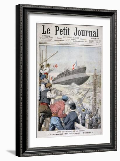 Launch of the French Battleship 'Patrie, Toulon, December 1903-null-Framed Giclee Print