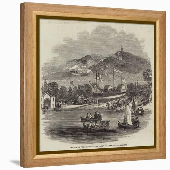 Launch of The Lady of the Lake Steamer, on Windermere-null-Framed Premier Image Canvas