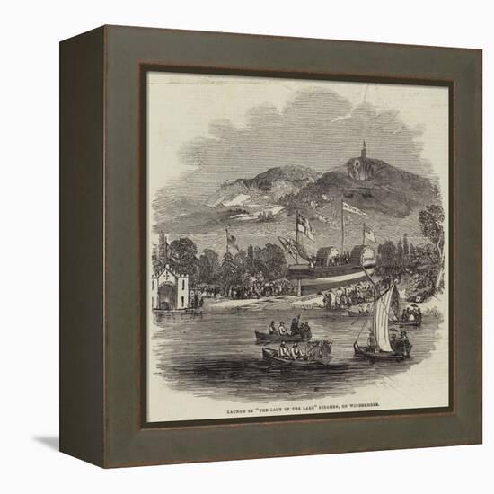 Launch of The Lady of the Lake Steamer, on Windermere-null-Framed Premier Image Canvas