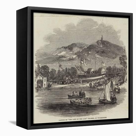 Launch of The Lady of the Lake Steamer, on Windermere-null-Framed Premier Image Canvas