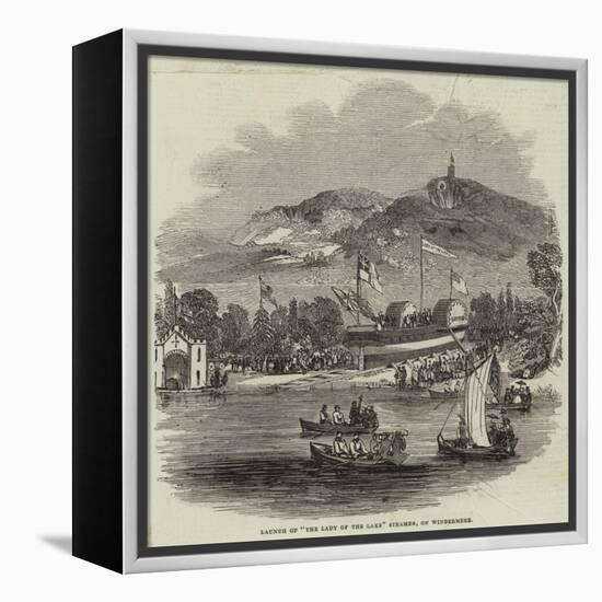 Launch of The Lady of the Lake Steamer, on Windermere-null-Framed Premier Image Canvas