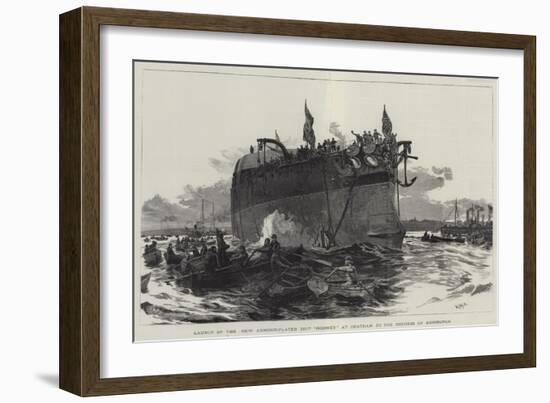 Launch of the New Armour-Plated Ship Rodney at Chatham by the Duchess of Edinburgh-William Lionel Wyllie-Framed Giclee Print