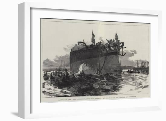 Launch of the New Armour-Plated Ship Rodney at Chatham by the Duchess of Edinburgh-William Lionel Wyllie-Framed Giclee Print