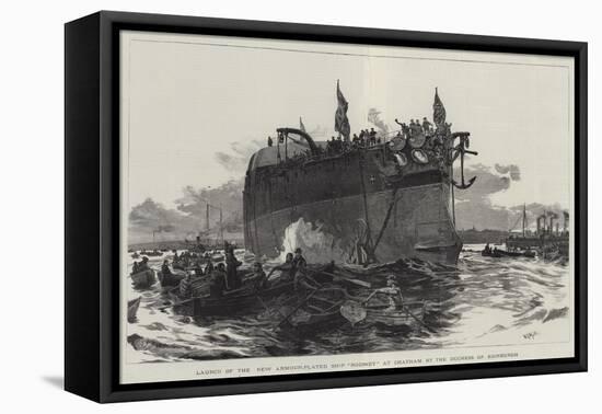 Launch of the New Armour-Plated Ship Rodney at Chatham by the Duchess of Edinburgh-William Lionel Wyllie-Framed Premier Image Canvas