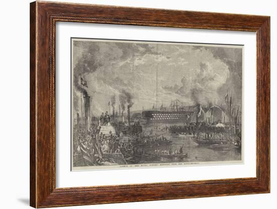 Launch of The Royal Albert Sketched from the River-null-Framed Giclee Print