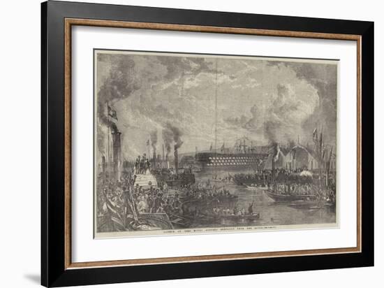 Launch of The Royal Albert Sketched from the River-null-Framed Giclee Print