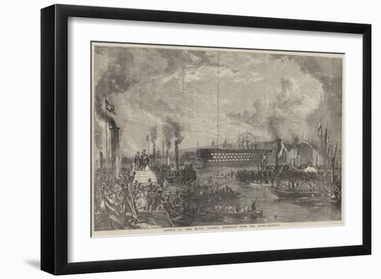 Launch of The Royal Albert Sketched from the River-null-Framed Giclee Print