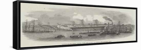 Launch of the Screw Collier The John Bowes, at Jarrow-null-Framed Premier Image Canvas