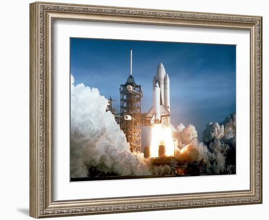 Launch of the Space Shuttle Challenger from Kennedy Space Center,1984-null-Framed Photographic Print