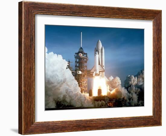 Launch of the Space Shuttle Challenger from Kennedy Space Center,1984-null-Framed Photographic Print