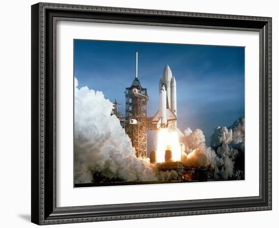 Launch of the Space Shuttle Challenger from Kennedy Space Center,1984-null-Framed Photographic Print