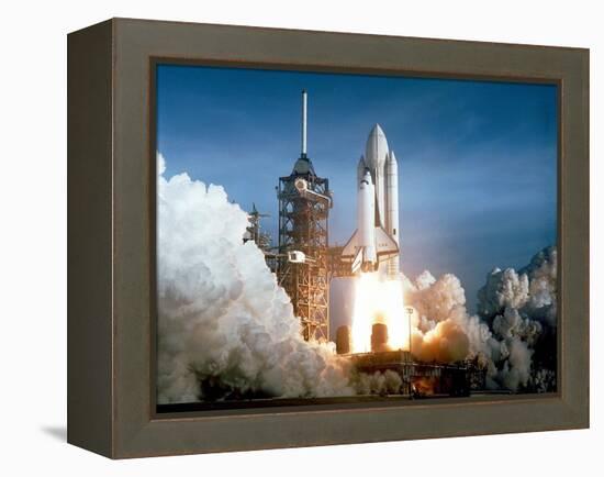 Launch of the Space Shuttle Challenger from Kennedy Space Center,1984-null-Framed Premier Image Canvas
