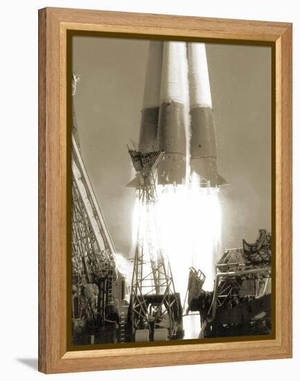 Launch of Vostok 1 Spacecraft, 1961-Detlev Van Ravenswaay-Framed Premier Image Canvas