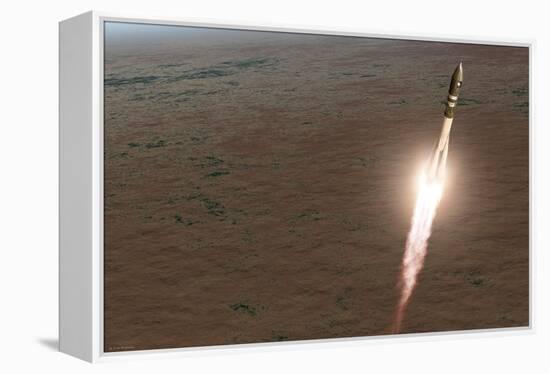 Launch of Vostok 1 Spacecraft, Artwork-Detlev Van Ravenswaay-Framed Premier Image Canvas