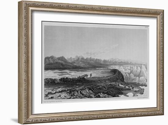 Launching Boats across a Reef Opposite to Mount Conybeare-Edward Finden-Framed Giclee Print