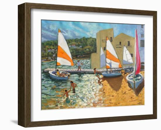 Launching Boats, Calella De Palafrugell, Spain-Andrew Macara-Framed Giclee Print