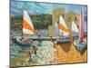 Launching Boats, Calella De Palafrugell, Spain-Andrew Macara-Mounted Giclee Print