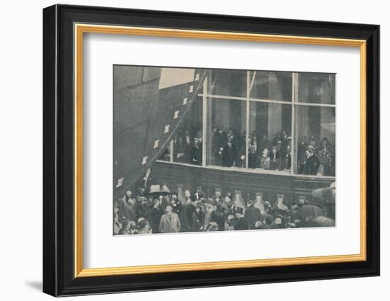 'Launching of giant new British liner the RMS Queen Mary, September 26, 1934', (1936)-Unknown-Framed Photographic Print