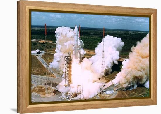 Launching of Of the Second Ariane-5, Kourou, French Guiana on 30 October 1997-null-Framed Stretched Canvas