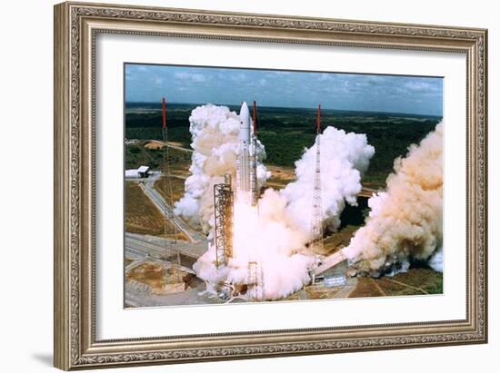 Launching of Of the Second Ariane-5, Kourou, French Guiana on 30 October 1997-null-Framed Photo