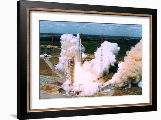 Launching of Of the Second Ariane-5, Kourou, French Guiana on 30 October 1997-null-Framed Photo