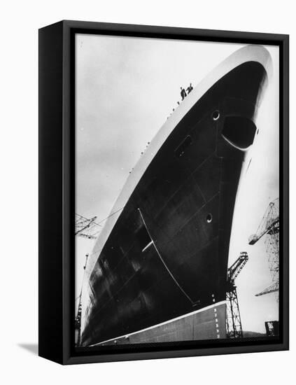 Launching of the Queen Elizabeth II Oceanliner-Terence Spencer-Framed Premier Image Canvas