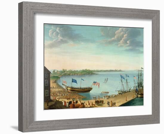 Launching of the Ship 'Fame', 1802-George Ropes-Framed Giclee Print