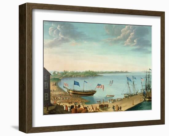 Launching of the Ship 'Fame', 1802-George Ropes-Framed Giclee Print