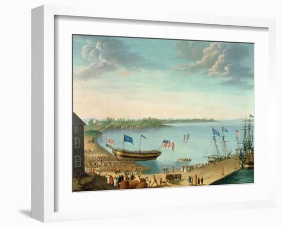 Launching of the Ship 'Fame', 1802-George Ropes-Framed Giclee Print