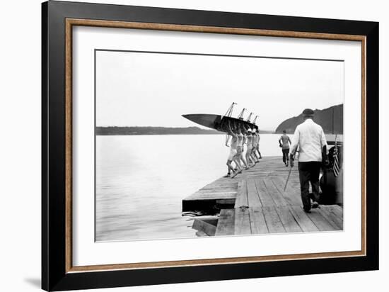 Launching Rowing Scull-null-Framed Premium Giclee Print