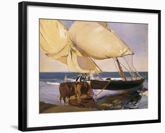 Launching the Boat-Joaquín Sorolla y Bastida-Framed Art Print