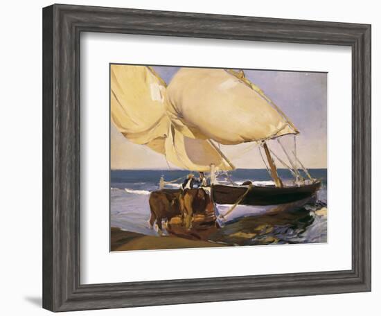 Launching the Boat-Joaquín Sorolla y Bastida-Framed Art Print