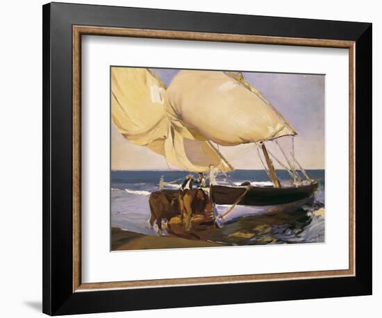 Launching the Boat-Joaquín Sorolla y Bastida-Framed Art Print