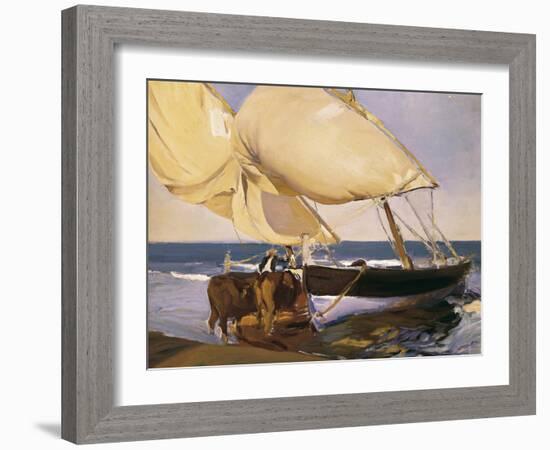 Launching the Boat-Joaquín Sorolla y Bastida-Framed Art Print