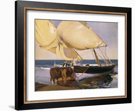 Launching the Boat-Joaquín Sorolla y Bastida-Framed Art Print