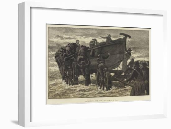 Launching the Life Boat-John Dawson Watson-Framed Giclee Print