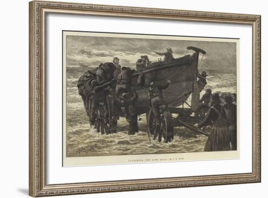 Launching the Life Boat-John Dawson Watson-Framed Giclee Print