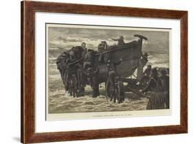 Launching the Life Boat-John Dawson Watson-Framed Giclee Print