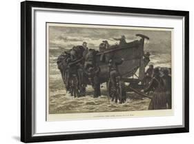 Launching the Life Boat-John Dawson Watson-Framed Giclee Print