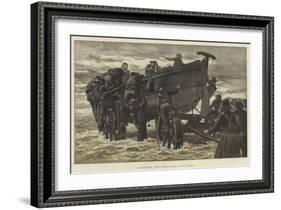 Launching the Life Boat-John Dawson Watson-Framed Giclee Print