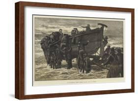 Launching the Life Boat-John Dawson Watson-Framed Giclee Print