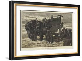 Launching the Life Boat-John Dawson Watson-Framed Giclee Print