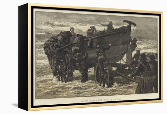 Launching the Life Boat-John Dawson Watson-Framed Premier Image Canvas