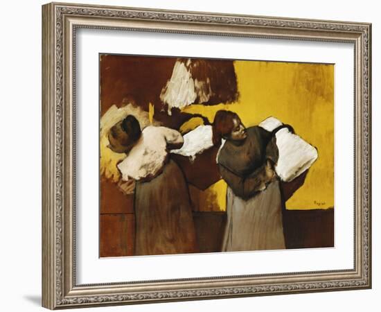 Laundresses; Blanchisseuses, C.1876-Edgar Degas-Framed Giclee Print